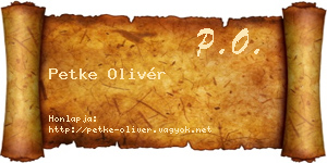 Petke Olivér névjegykártya