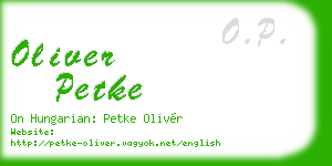 oliver petke business card