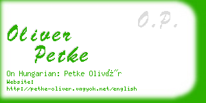 oliver petke business card